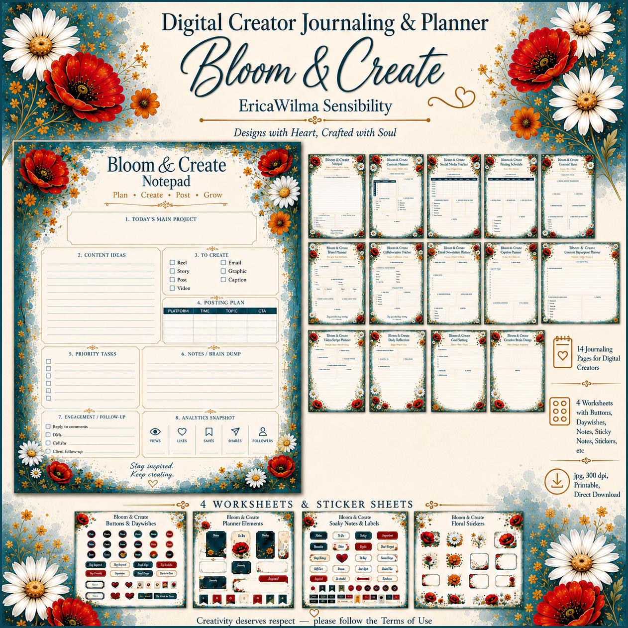 (image for) EW AI Journal Planner for Digital Creaters Bloom & Create 2026